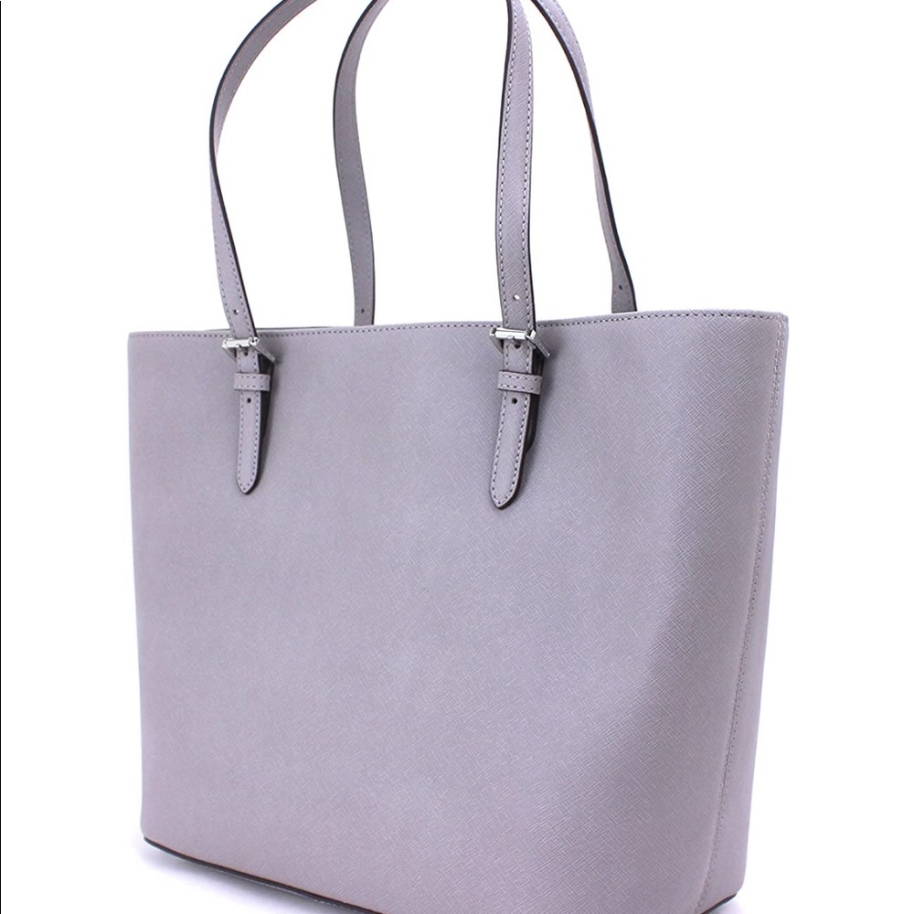 ❌SOLD❌Michael Kors Jet Set Tote Leather Grey Silver Bag - Picture 2 of 16